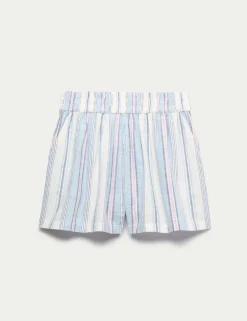 Pure Cotton Striped Shorts (6-16 Yrs)