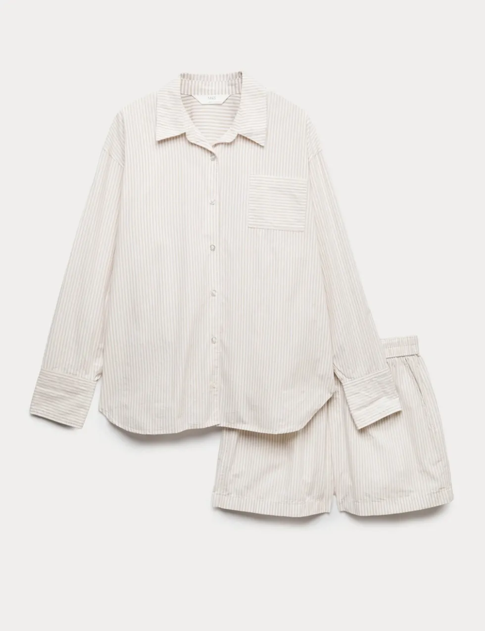 Pure Cotton Striped Shortie Set