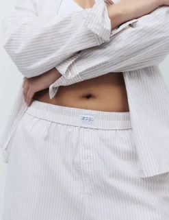 Pure Cotton Striped Shortie Set