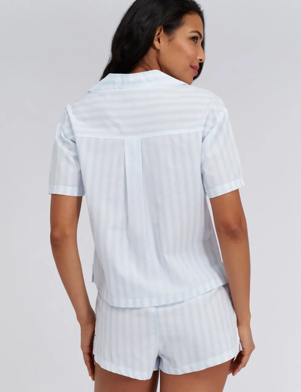 Pure Cotton Striped Shortie Set
