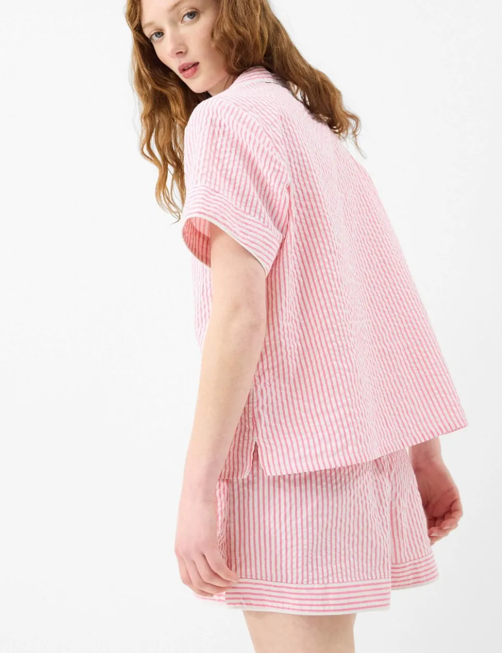 Pure Cotton Striped Shortie Set