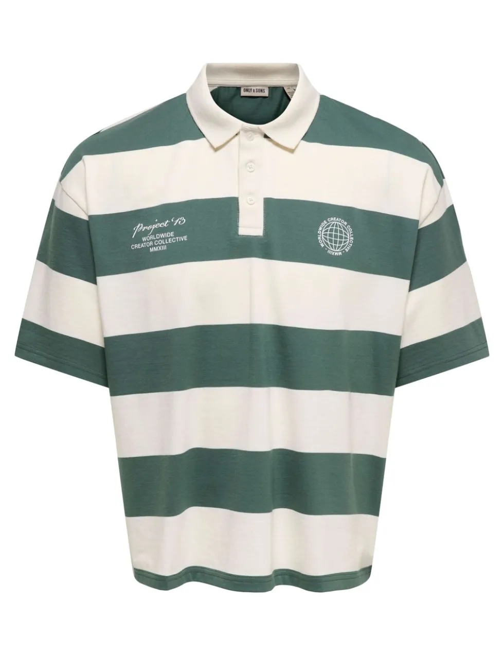 Pure Cotton Striped Short Sleeve Rugby Shirt