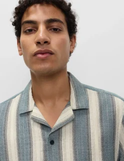 Pure Cotton Striped Short Sleeve Shirt
