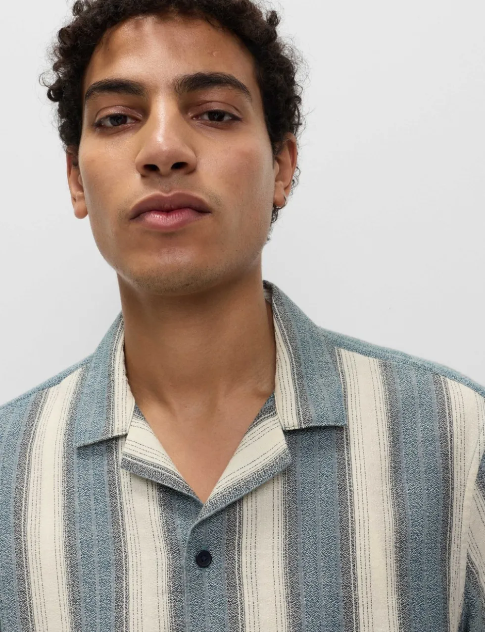 Pure Cotton Striped Short Sleeve Shirt