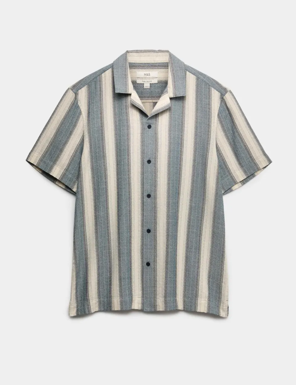Pure Cotton Striped Short Sleeve Shirt