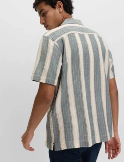 Pure Cotton Striped Short Sleeve Shirt