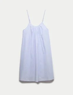 Pure Cotton Striped Short Chemise