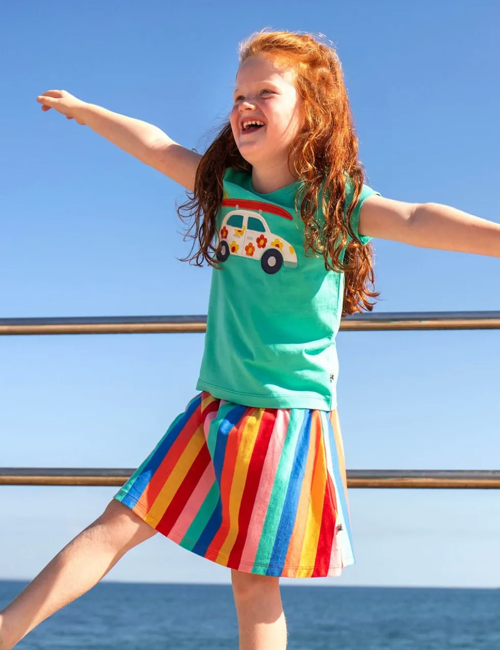 Pure Cotton Striped Skort (2-10 Yrs)