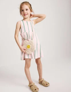 Pure Cotton Striped Sleeveless Dress (2-8 Yrs)