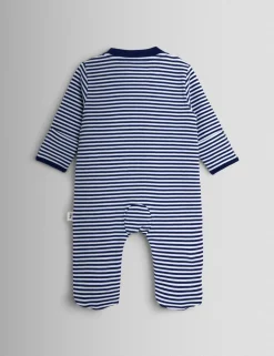 Pure Cotton Striped Soldier Zip Sleepsuit (7lbs-18 Mths)