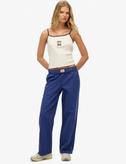 Pure Cotton Striped Straight Leg Trousers
