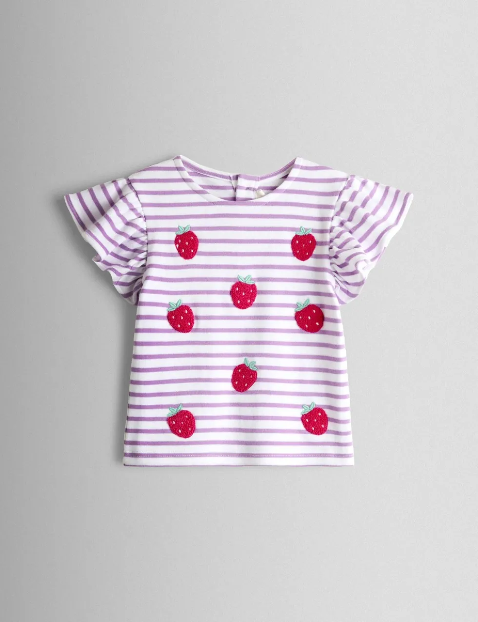 Pure Cotton Striped Strawberry T-Shirt (6 Mths-9 Yrs)