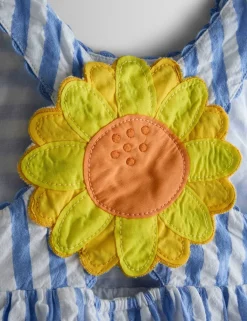 Pure Cotton Striped Sunflower Dress (6 Mths-9 Yrs)