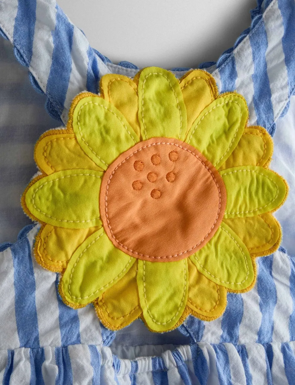 Pure Cotton Striped Sunflower Dress (6 Mths-9 Yrs)