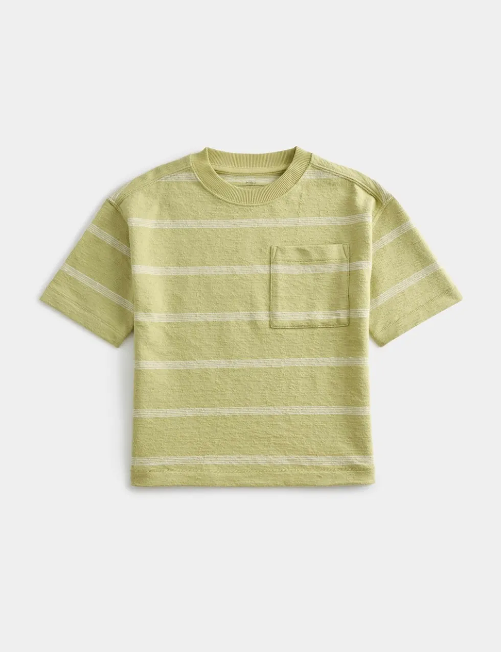 Pure Cotton Striped Textured T-Shirt (2-8 Yrs)