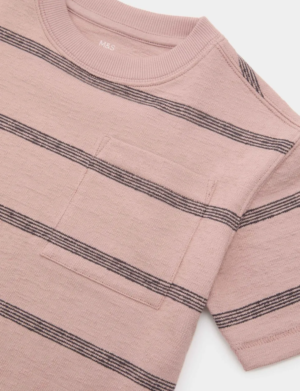 Pure Cotton Striped Textured T-Shirt (2-8 Yrs)