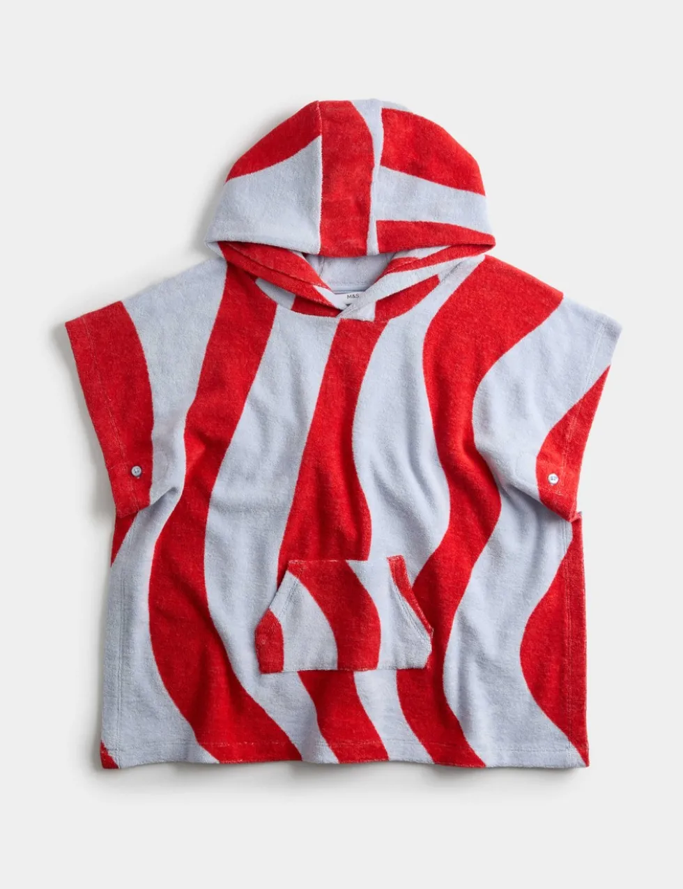 Pure Cotton Striped Towelling Poncho (2-8 Yrs)