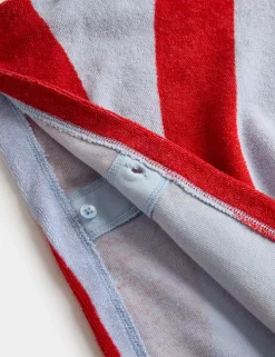 Pure Cotton Striped Towelling Poncho (2-8 Yrs)