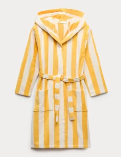 Pure Cotton Striped Towelling Robe (9 Mths - 10 Yrs)