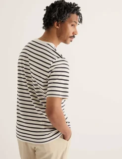 Pure Cotton Striped T-Shirt