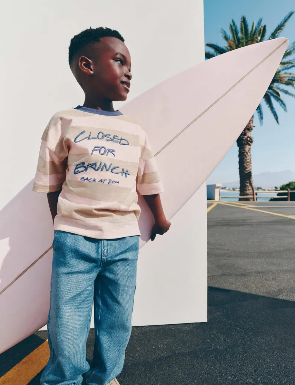 Pure Cotton Striped T-Shirt (2-8 Yrs)