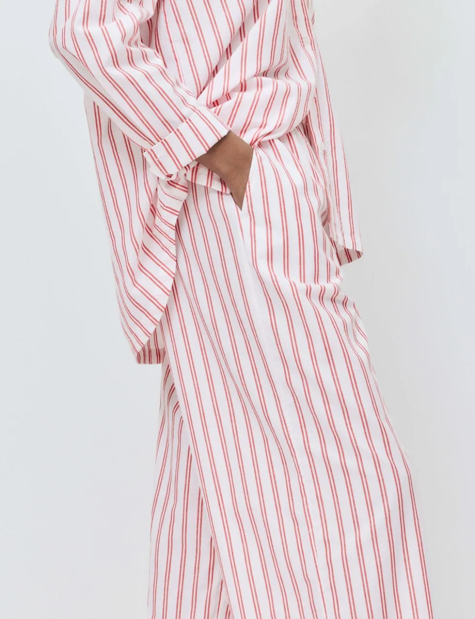 Pure Cotton Striped Wide Leg Pyjama Bottoms