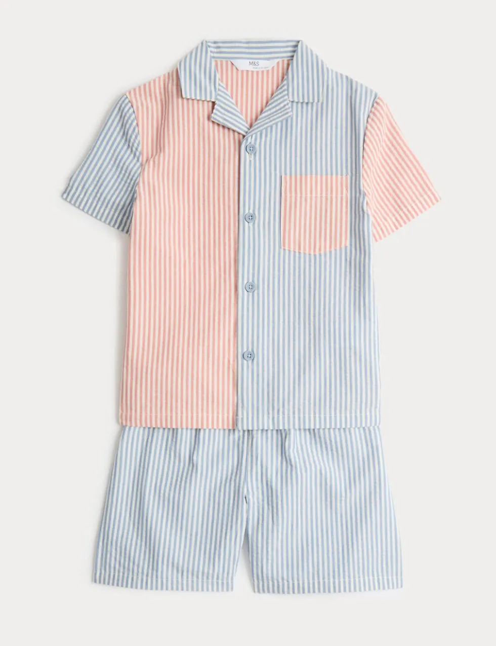 Pure Cotton Striped Woven Short Pyjamas (1-8 Yrs)