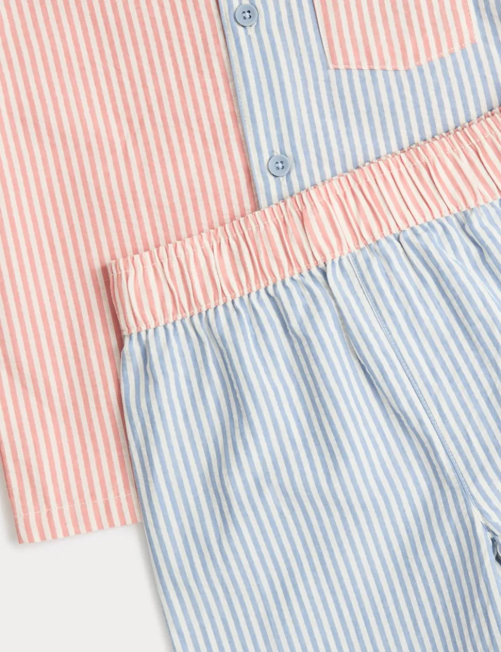 Pure Cotton Striped Woven Short Pyjamas (1-8 Yrs)