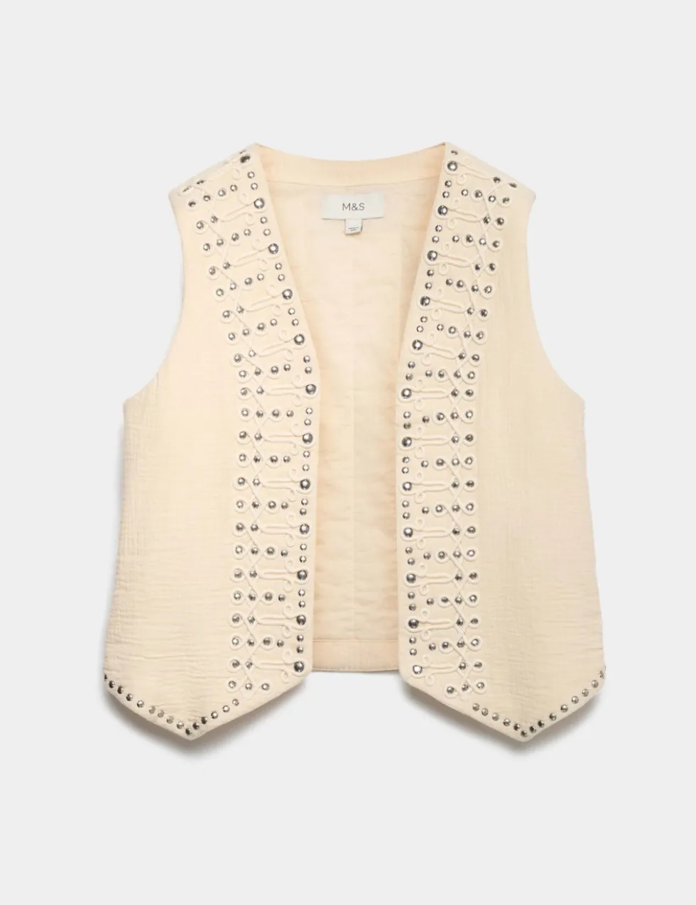Pure Cotton Studded Gilet