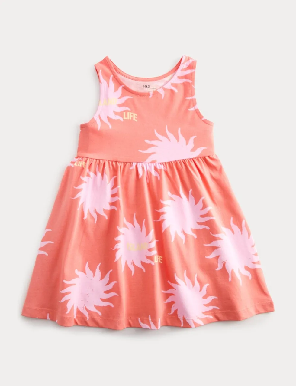 Pure Cotton Sun Print Sleeveless Dress (2-8 Yrs)
