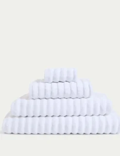 Pure Cotton Super Plush Ribbed Bath Towel