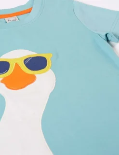 Pure Cotton Swan Appliqué T-Shirt (1-10 Yrs)