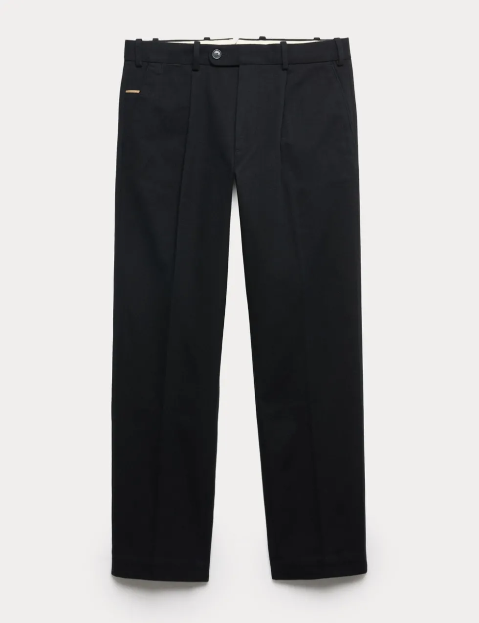 Pure Cotton Tapered Fit Pleated Twill Trousers