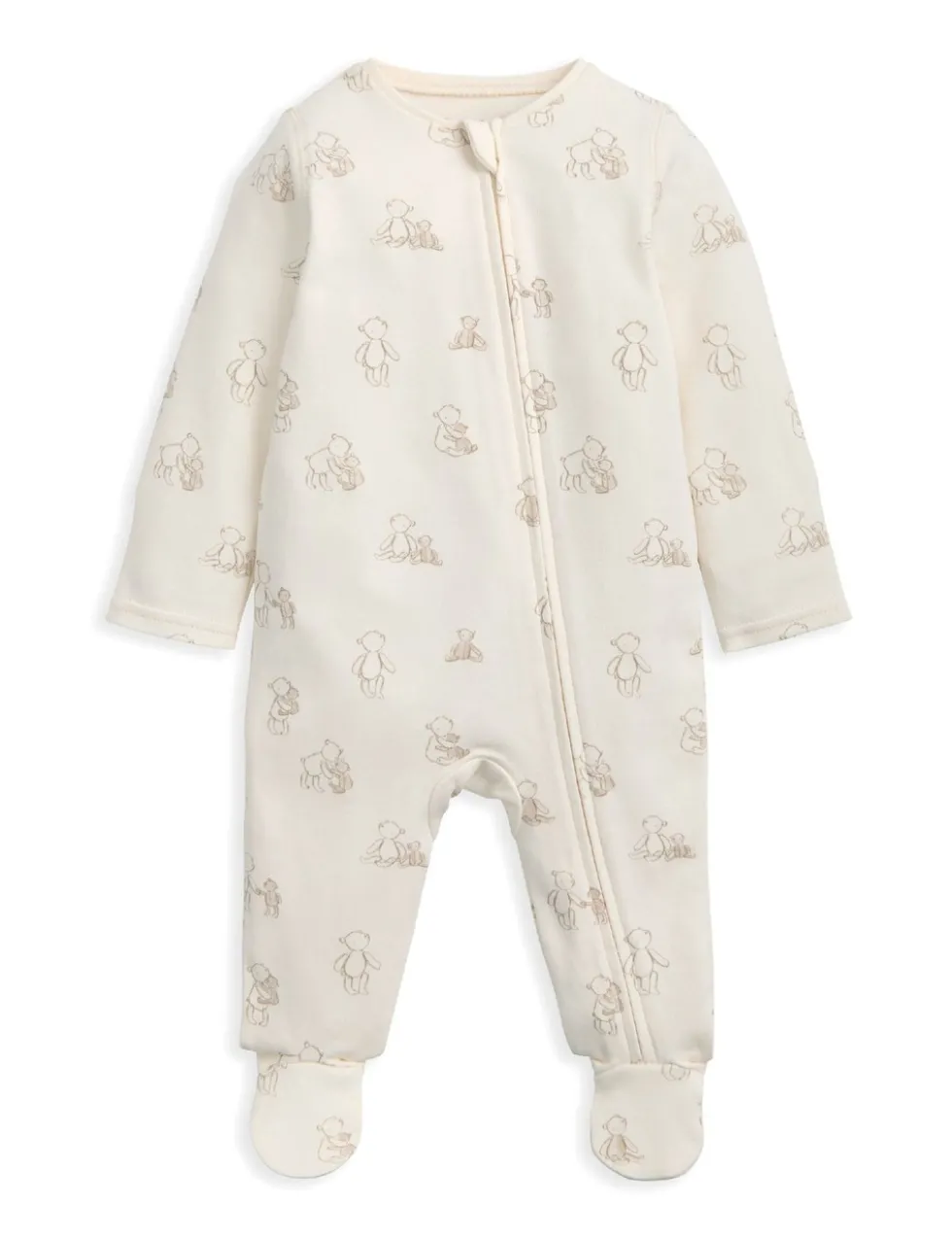 Pure Cotton Teddy Bear Sleepsuit (6½lbs-9 Mths)