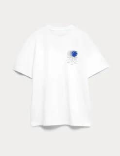 Pure Cotton Tennis Graphic T-Shirt