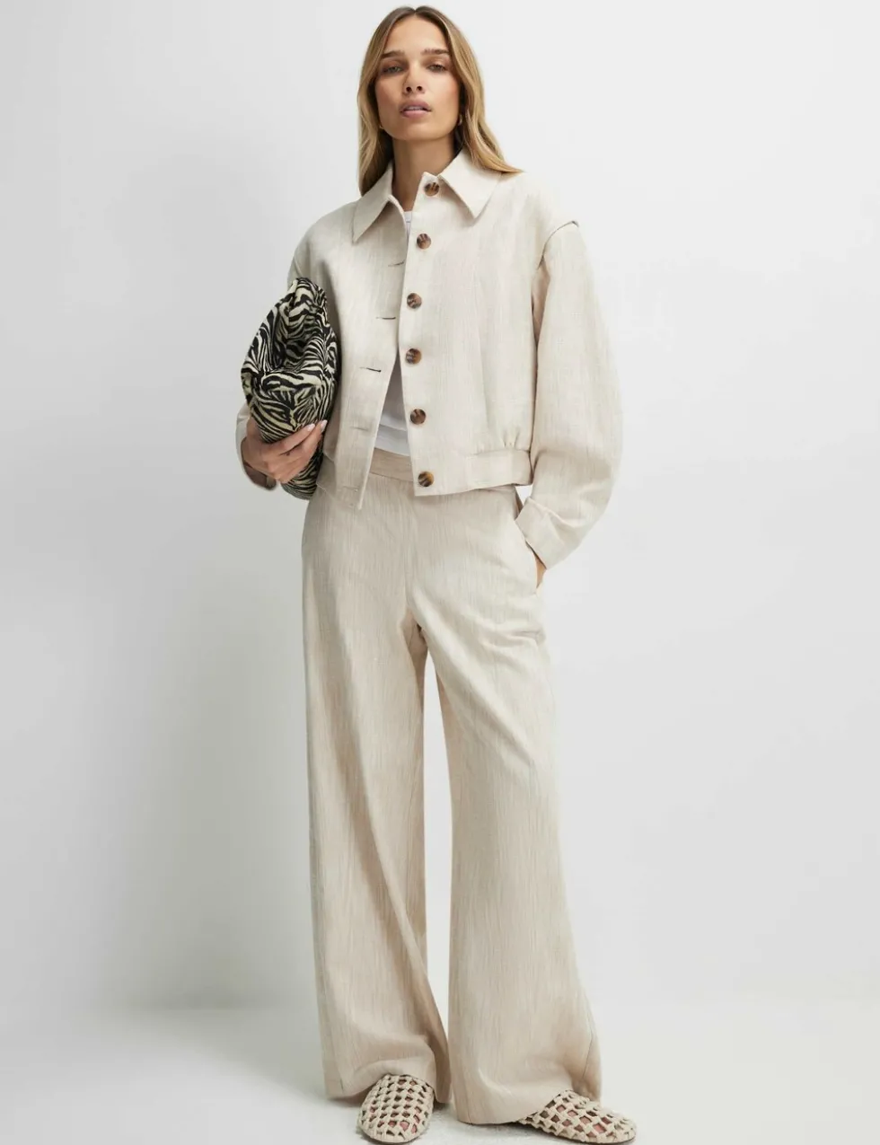Pure Cotton Textured Bomber Jacket
