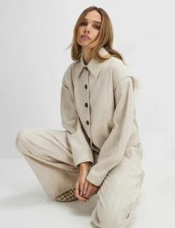 Pure Cotton Textured Bomber Jacket