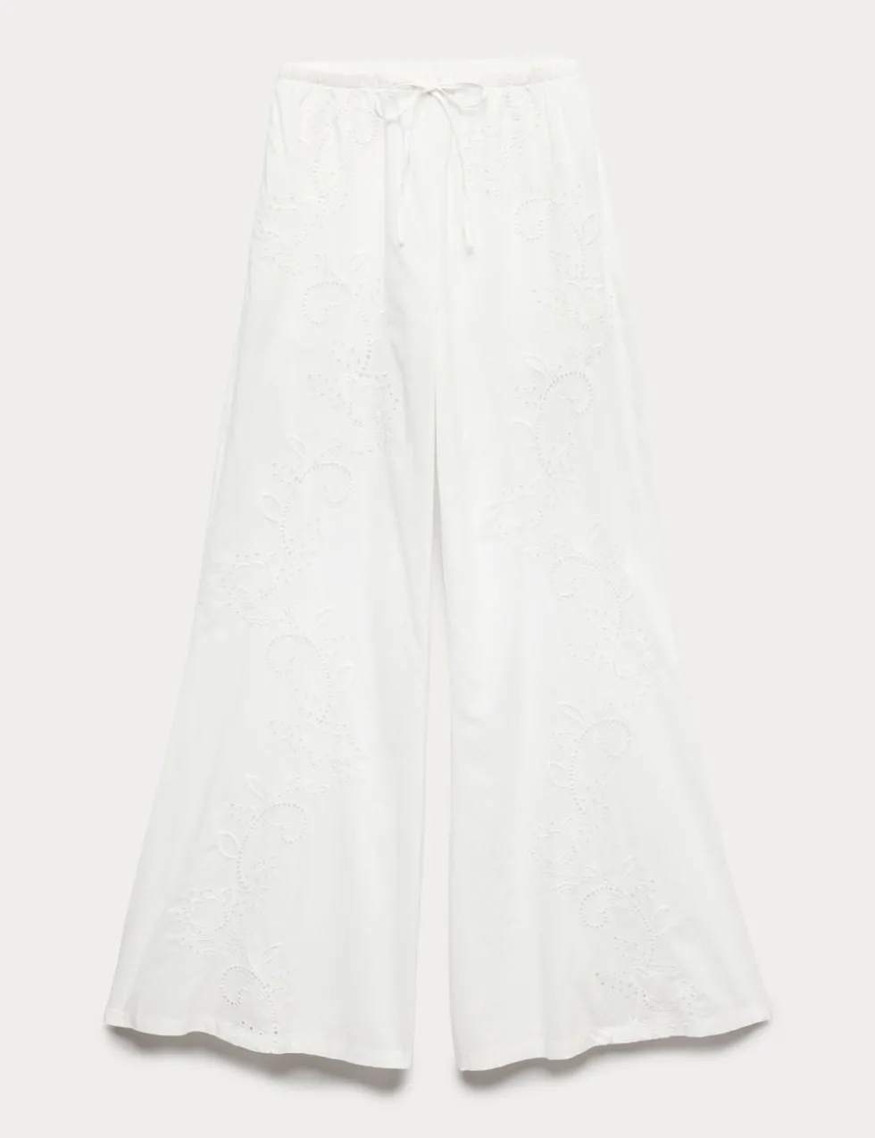 Pure Cotton Textured Broderie Beach Trousers