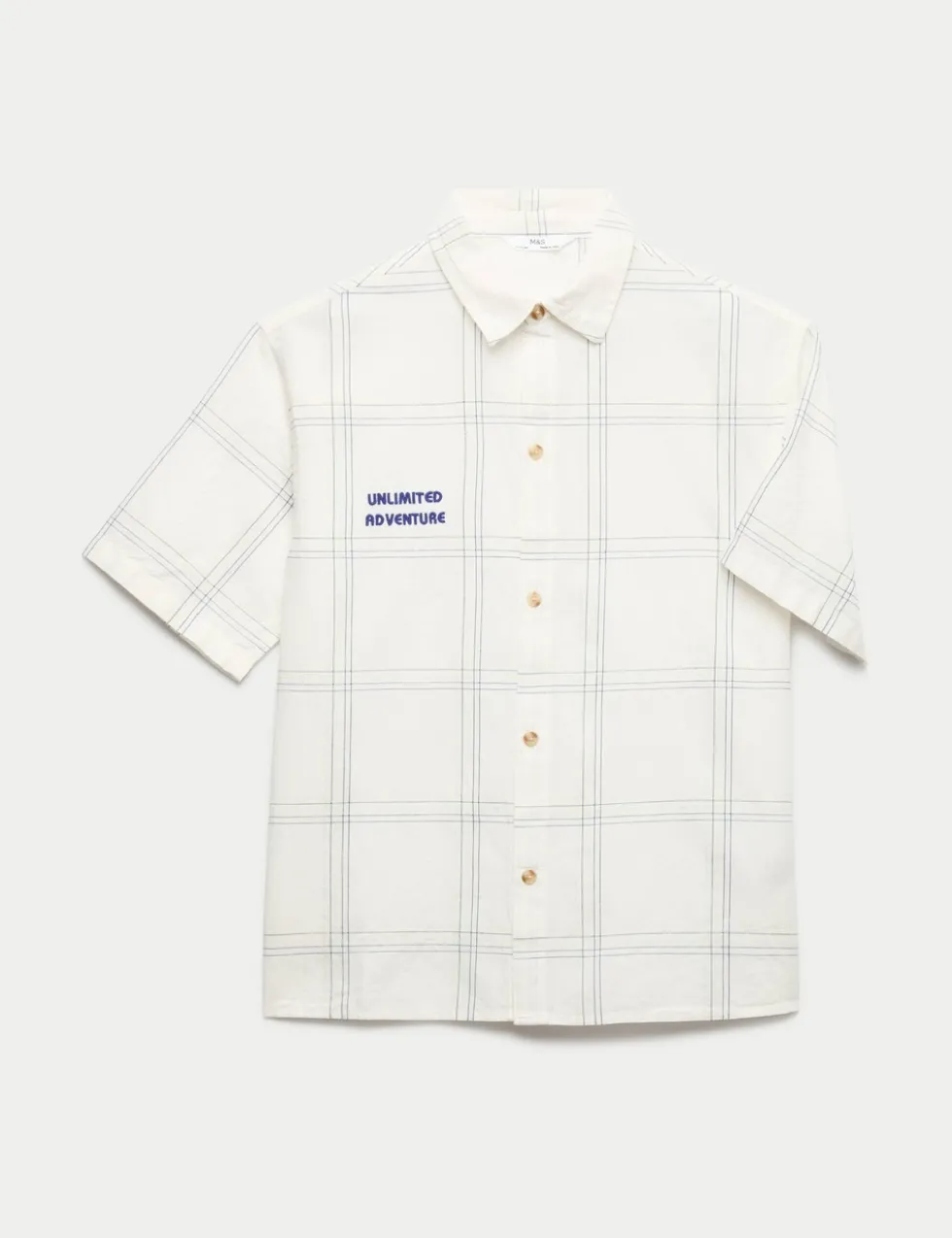 Pure Cotton Textured Check Shirt (6-16 Yrs)