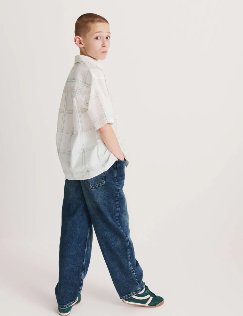 Pure Cotton Textured Check Shirt (6-16 Yrs)