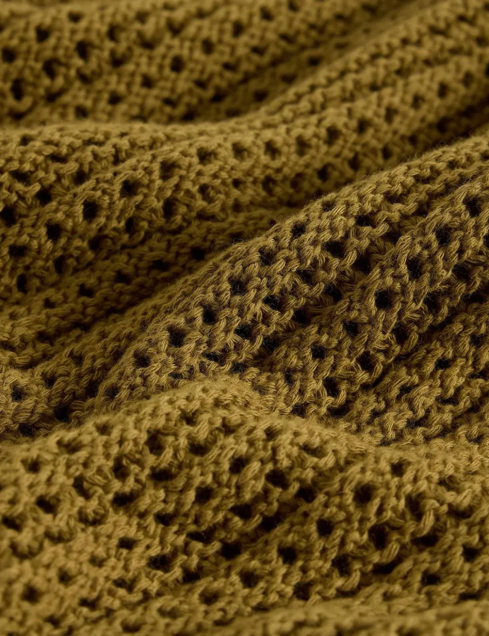 Pure Cotton Textured Collared Knitted Top