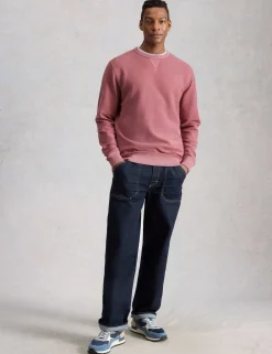 Pure Cotton Textured Crew Neck Sweatshirt