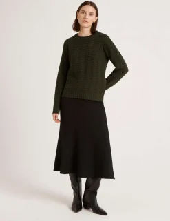 Pure Cotton Textured Crew Neck Jumper