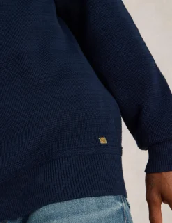 Pure Cotton Textured Crew Neck Jumper