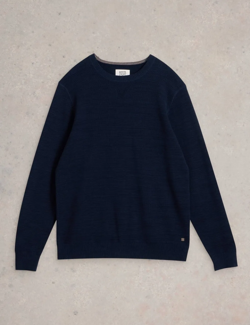 Pure Cotton Textured Crew Neck Jumper