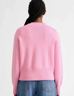 Pure Cotton Textured Crew Neck Cardigan