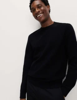 Pure Cotton Textured Crew Neck Jumper