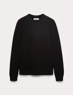 Pure Cotton Textured Crew Neck Jumper