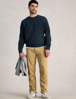 Pure Cotton Textured Crew Neck Sweatshirt