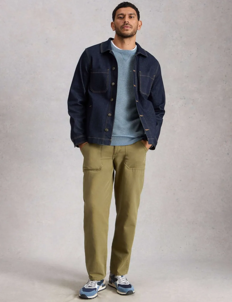 Pure Cotton Textured Crew Neck Jumper